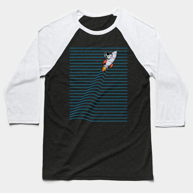 Space man rocket lines Baseball T-Shirt by Otrebor